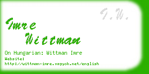 imre wittman business card